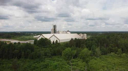 Concrete factory industrial zone in the forest