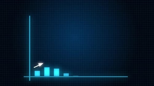 Digital Bar Chart With Upward Trend Animation