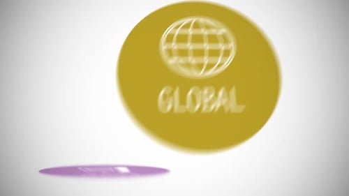 Typography and icon animation presents different areas of human activity.