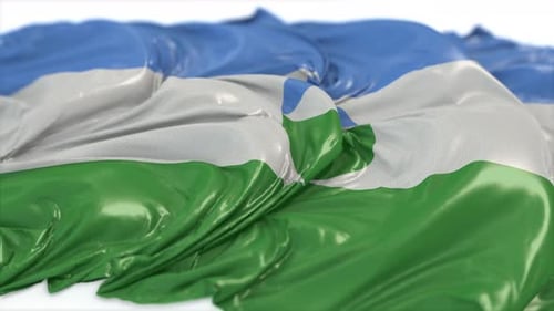 Kabardino Balkaria Flag On A White Floor