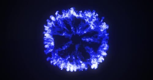Digitale Animation eines explodierenden Feuers 4k