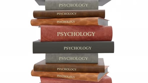 3D Animation of Psychology Books Stacking and Unstacking