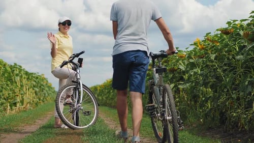 A Chance Meeting of Young People with Bicycles