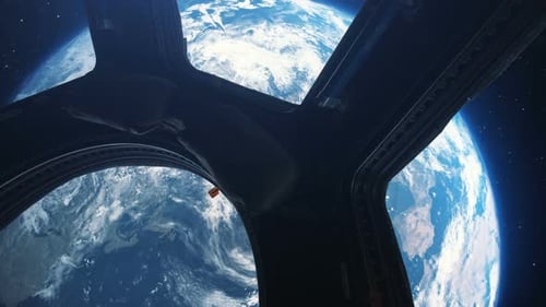 Earth View From Space From the Window of the International Space Station