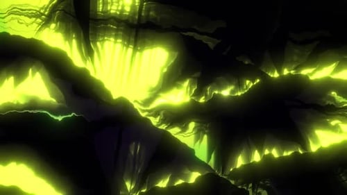 Abstract Green Glowing Cavern Motion Background