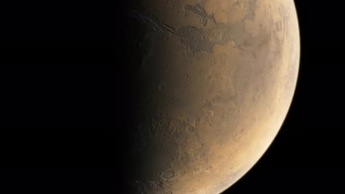 Planet Mars in Deep Space