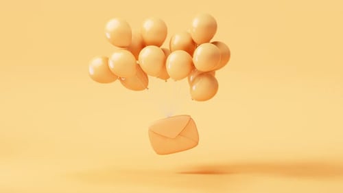 Message envelope with balloons