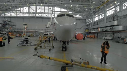 En reparación hangar de Aeroflot, Rusia