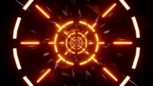 Light Targeting Tunnel Orange Color 4K