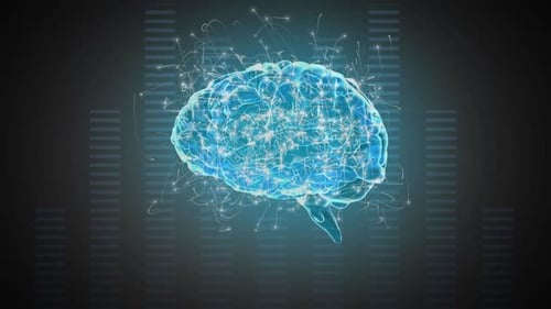Digitales Komposit aus Gehirn und digitalen Barren