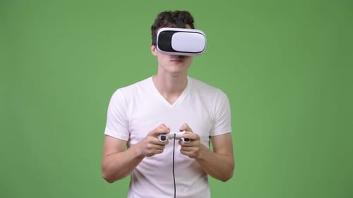 Young Adult Playing VR Game