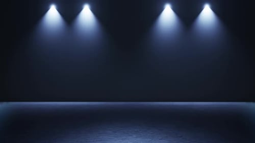 Stage With Spot Lighting, Shining Empty Scene For Holiday Show