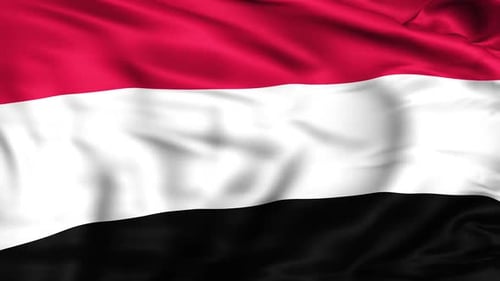 Realistic Waving Flag of Yemen Animation