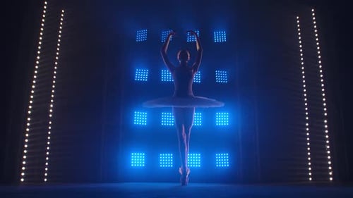 Ballerina Performing Elegant Ballet Dance on Stage