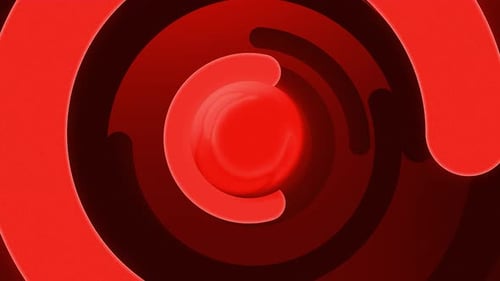 Abstract Red Concentric Circles Tunnel Background Animation