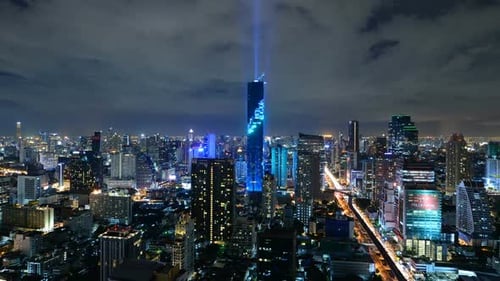 Lights show on Mahanakhon building, Bangkok Rising, Bangkok, Thailand