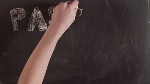 Writing Passive Income on Chalkboard with White Chalk