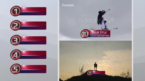 Modern Numbered List Title Callouts with Glossy Finish