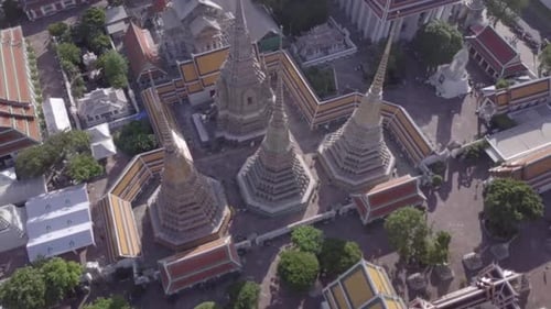 Temples Aerial View in Bangkok in Thailand