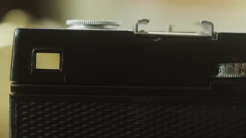 Close Up of Black Vintage Camera