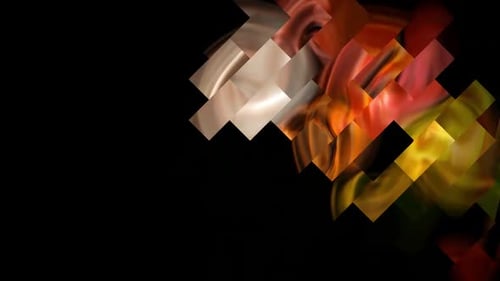 Abstract Fluid Geometric Squares Transition Effect