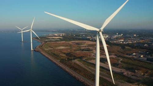 Aerial View of the Wind Turbines