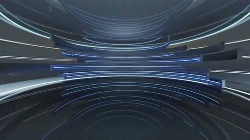 Rotation of the glowing neon in a round room