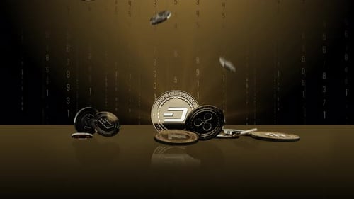 Définir 2-6 fond de crypto-monnaie DASH avec chiffres 4K
