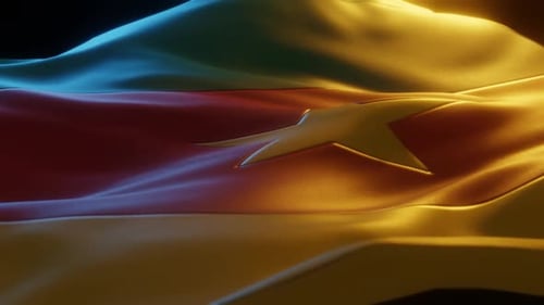 Realistic Waving Flag with Star and Stripes Animation