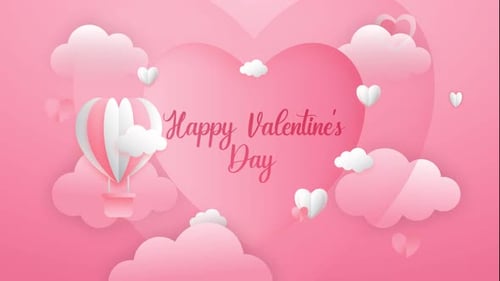 Herz-Ballon-Animationsschleife zum Valentinstag