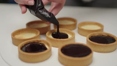 Filling Chocolate Tarts with Rich Ganache