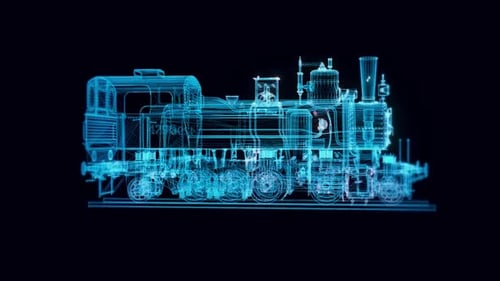 Locomotive Tank Engine Hologram Rotating Hd