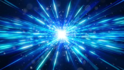 Blue Futuristic Light Speed Hyperspace Tunnel Background