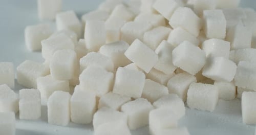 Sugar Cubes on the Table Slowly Rotate