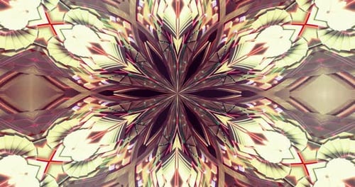 Seamless Loop Abstract Kaleidoscope Pattern with Glowing Neon Lines