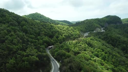 Mountain Winding Zig Zag Road
