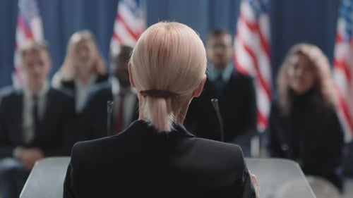 Woman Delivers Inspiring Speech to an Audience