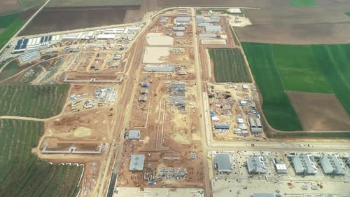 Construction Site Empty Field Aerial View