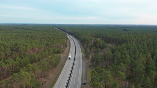 Aerial View. Traffic on a Motorway, Germany.