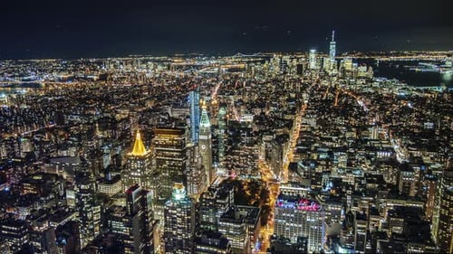 USA New York City Manhattan Aerial Panorama Cityscape Skyline