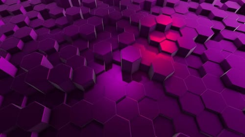 Pulsating Purple Hexagon Grid Loop Background
