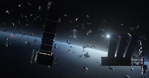 Weltraummüll um den Planeten Erde