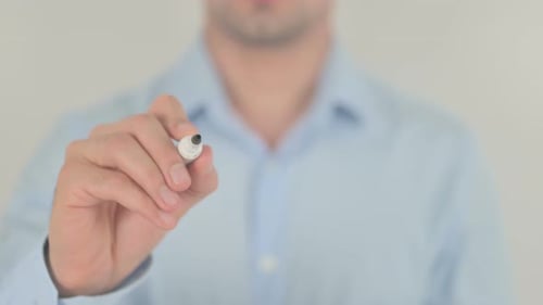 Hand Writes Last on a Transparent Screen