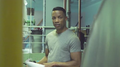 Industrial plant worker at work