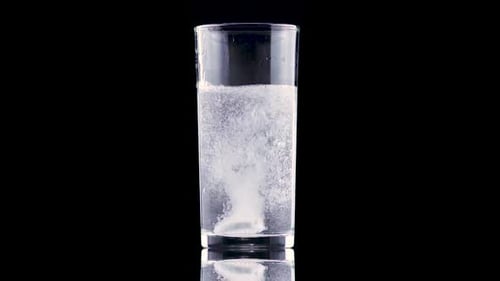 Water Pouring into Glass, Tablet Dissolving