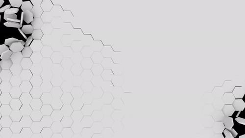 Geometric Hexagon Tiles Breaking Reveal Transition