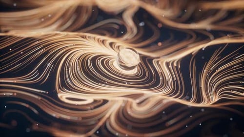 Wave particles lines with swirling pattern