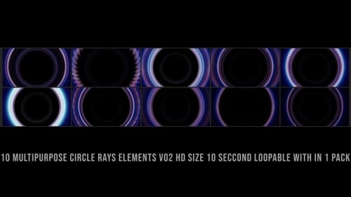 Multipurpose Circle Rays Elements Pack V02
