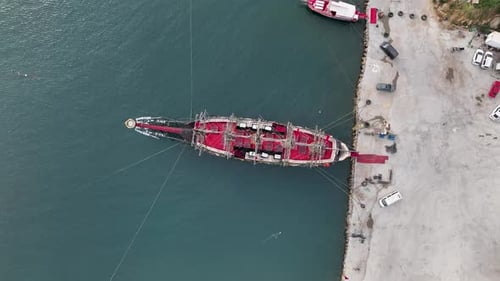 Pirate Harbor aerial view Turkey Alanya 4 K