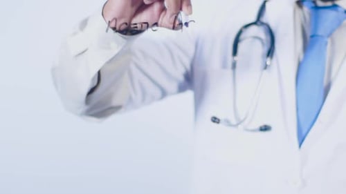 El doctor escribe ácido acético